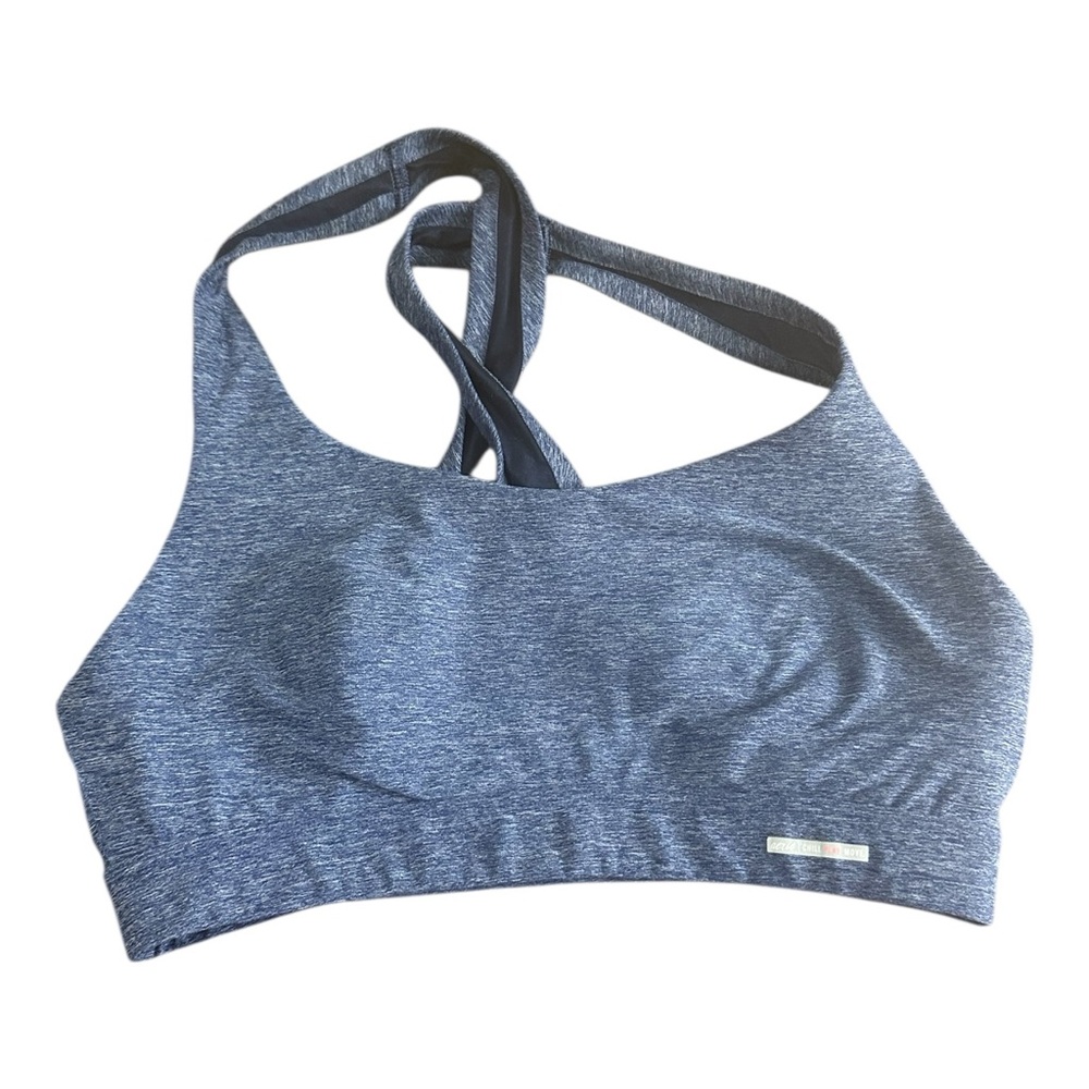 Aerie Chill · Play · Move strappy sports bra. Blue, size small
